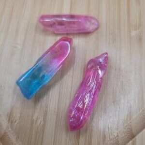 Electroplated Aura Crystal Quartz Points, 27G